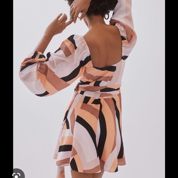 Anthropologie Hutch Geo Wrap Mini Dress in Pink Combo Size 1xl NWT - Picture 3 of 3